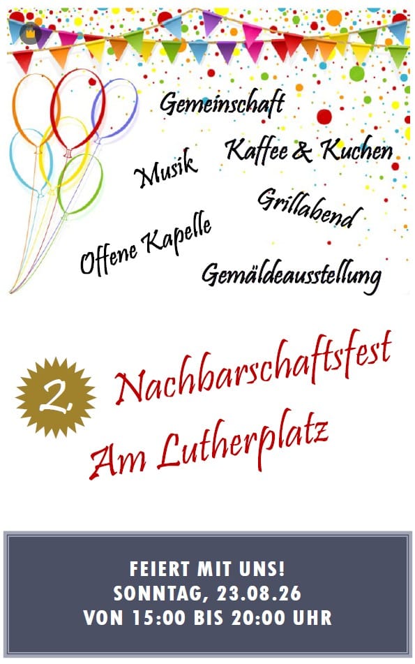 Plakat Nachbarschaftsfest am Ltherplatz 2026